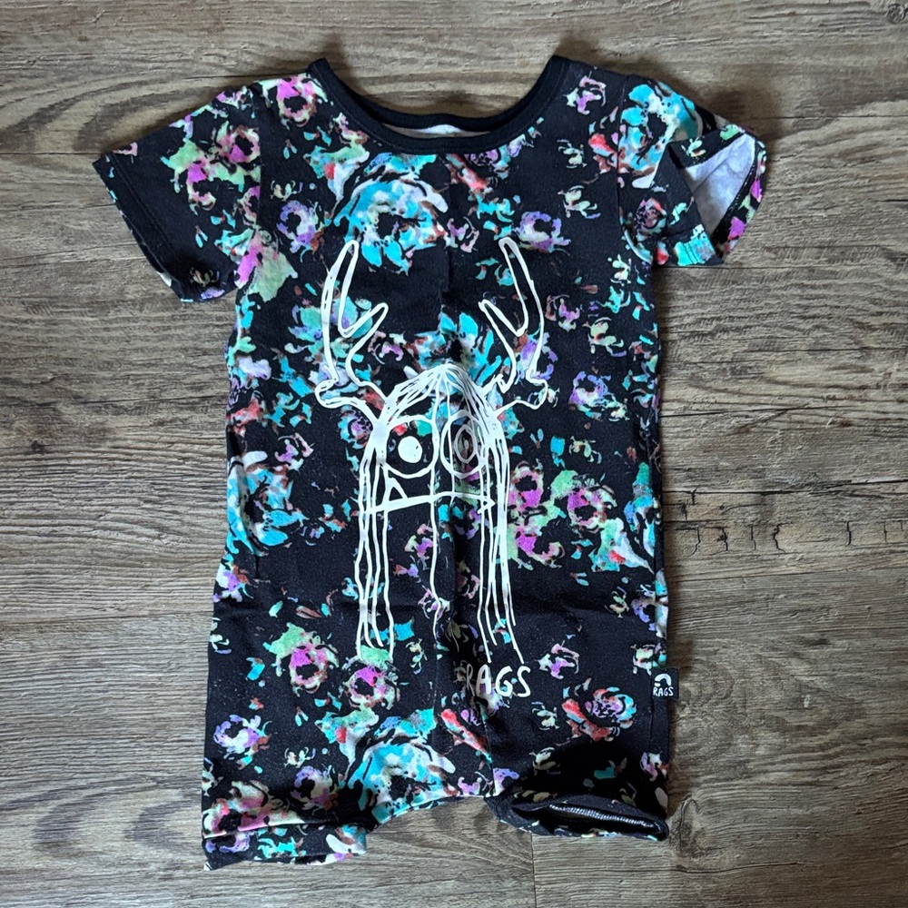 Rags to Raches Black Floral Bodysuit